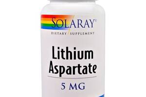 Микроэлемент Литий Solaray Lithium Aspartate 5 mg 100 Caps SOR-04599