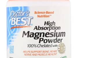 Микроэлемент Магний Doctor's Best High Absorption Magnesium Powder 100% Chelated with Albion Minerals 200 g /100 serv...