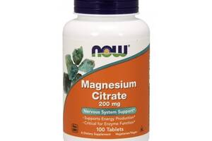 Микроэлемент Магний NOW Foods Magnesium Citrate 200 mg 100 Tabs NF1290