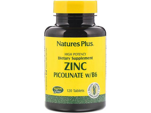 Микроэлемент Цинк Nature's Plus Zinc Picolinate w/B-6 120 Tabs NTP3625