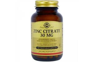 Микроэлемент Цинк Solgar Zinc Citrate 30 mg 100 Veg Caps SOL-03670
