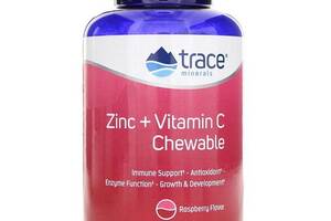 Микроэлемент Цинк Trace Minerals Zinc + Vitamin C Chewables 60 Chewable Wafers Raspberry TMR-00497