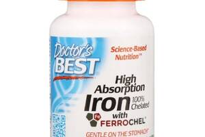 Микроэлемент Железо Doctor's Best High Absorption Iron with Ferrochel 27 mg 120 Tabs DRB-00459