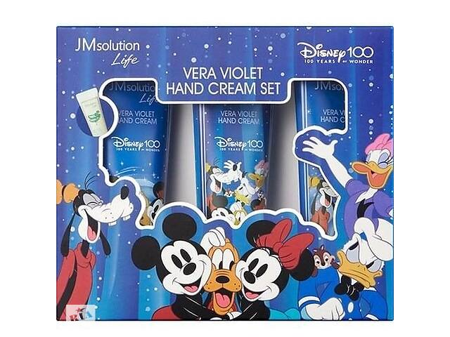 Набор кремов для рук с экстрактом алоэ JMsolution Life Vera Violet Hand Cream Set Disney100 3х50 мл