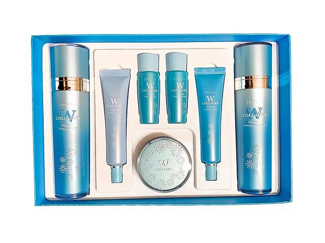 Набор осветляющих средств для лица с коллагеном Enough W Collagen Whitening Premium Skin Care 5 Set (8809280065585)