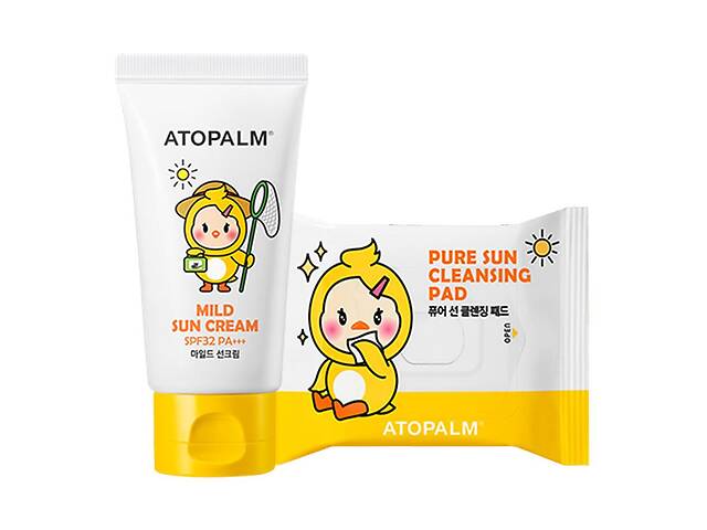 Набір сонцезахисних засобів для дітей Atopalm Mild Sun Cream SPF32 PA+++ Special Set 65 мл+ 30 шт (8809554848647)