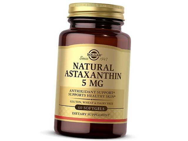 Натуральный Астаксантин Natural Astaxanthin 5 Solgar 60гелкапс (70313015)