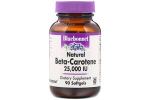 Натуральный бета-каротин Bluebonnet Nutrition Beta Carotene 25,000МЕ 90 гелевых капсул