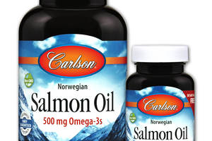 Норвежский лососевый жир 500 мг Norwegian Salmon Oil Carlson 180+50 желатиновых капсул