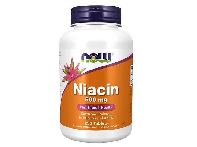 Ниацин NOW Foods Niacin 500 mg 250 Tabs