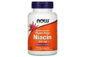 Ниацин (Витамин В3) Flush-Free Niacin Now Foods без покраснения 500 мг 90 вегетарианских капсул