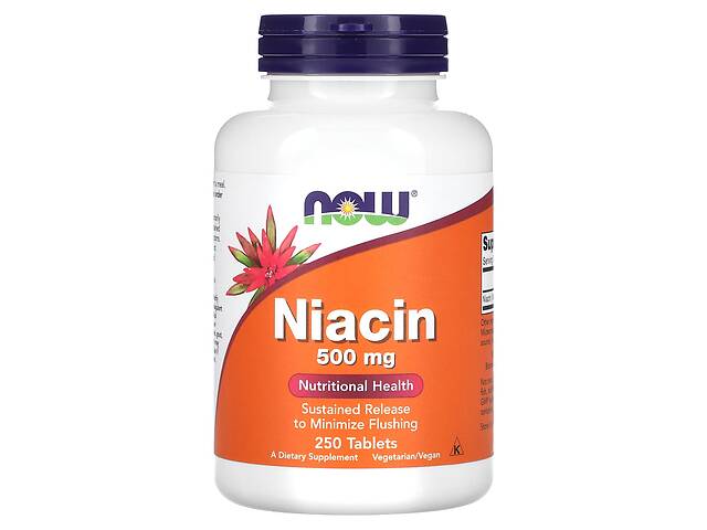 Ниацин (Витамин В3) Now Foods 500 мг 250 таблеток