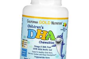 Омега 3 для детей Children's DHA Chewables California Gold Nutrition 180гелкапс Клубника-лимон (67427007)