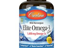 Омега-3 Elite Omega-3 Gems Carlson 90 желатиновых капсул Вкус Лимона