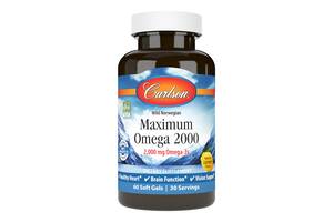 Омега максимум 2000 Вкус Лимона Maximum Omega 2000 Carlson 60 желатиновых капсул