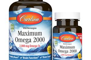 Омега максимум 2000 Вкус Лимона Maximum Omega 2000 Carlson 90+30 желатиновых капсул