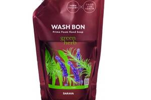 Пена-мыло для рук с ароматом зеленых трав Wash Bon запаска 500 мл