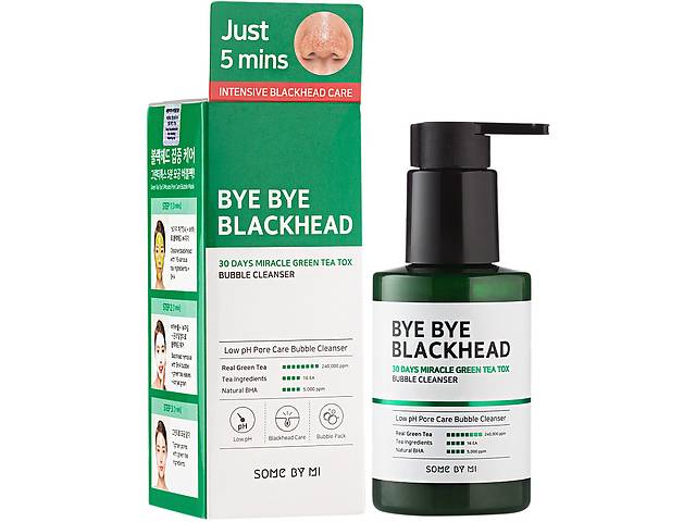 Пенка для умывания Some By Mi Bye Bye Blackhead 30 Days Miracle Green Tea Tox Bubble Cleanser 120 мл (8809647390244)