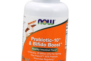 Пробиотики для здоровья кишечной флоры Probiotic-10 & Bifido Boost Now Foods 90вегкапс (69128036)