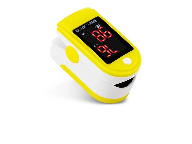 Пульсоксиметр на палец JZK-301 для изменения пульса и сатурации крови Pulse Oximeter Yellow + чехол (MAS40450)