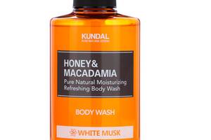 Питательный ароматический гель для душа Honey & Macadamia Body White Musk Kundal 500 мл