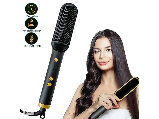 Расческа выпрямитель волос Hair Straightener HQT-909B Черный, электрорасческа для выпрямления волос 34W (NS)