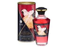 Разогревающее масло Shunga APHRODISIAC WARMING OIL Sparkling Strawberry Wine 100 мл (SO2497)