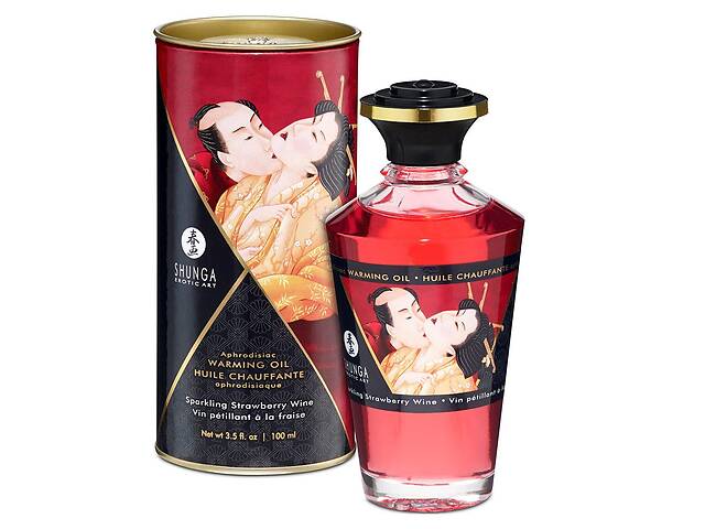 Разогревающее масло Shunga APHRODISIAC WARMING OIL Sparkling Strawberry Wine 100 мл (SO2497)