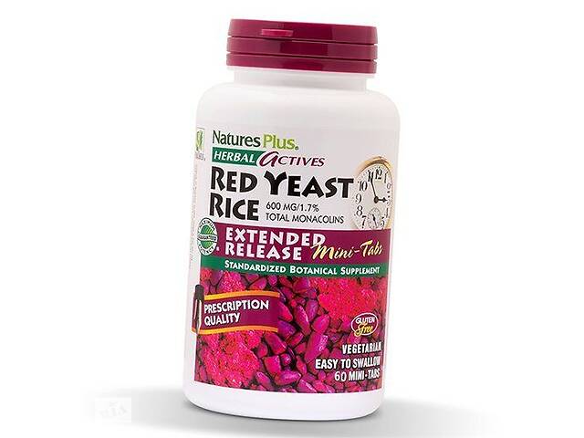 Red Yeast Rice 600 Mini-Tabs Nature's Plus 60таб (71375012)