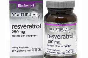 Ресвератрол 250 мг, Beautiful Ally, Bluebonnet Nutrition, Resveratrol 250 мg, 60 растительных капсул