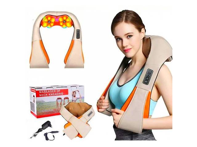 Роликовый массажер для спины и шеи massager of neck kneading