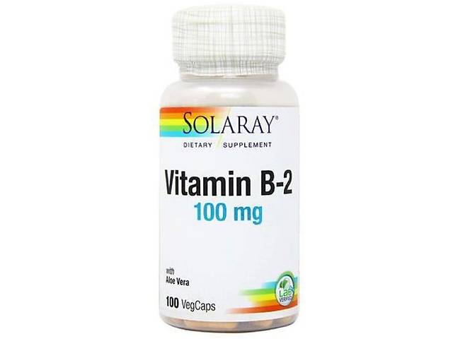 Рибофлавин Solaray Vitamin B2 100 mg 100 Veg Caps SOR04327