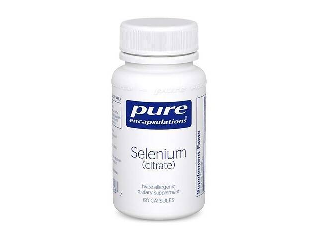 Селен цитрат Selenium citrate Pure Encapsulations для антиоксидантной и сердечно-сосудистой поддержки 60 капсул