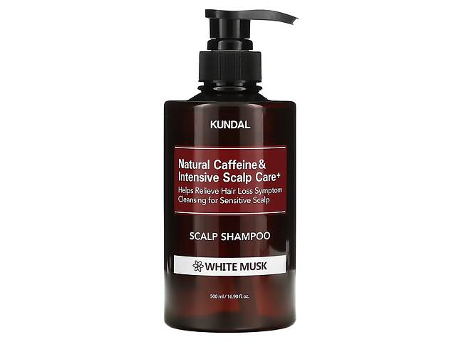 Шампунь с кофеином против выпадения волос Natural Caffeine&Intensive Scalp Care Shampoo White Musk Kundal 500 мл