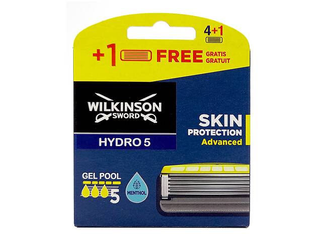 Сменные кассеты для бритья Wilkinson Sword Hydro 5 Skin Protection Advanced 4+1 шт 019891