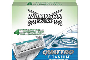 Сменные кассеты для бритья Wilkinson Sword Quattro Titanium Sensitiv - 8 шт (1012)