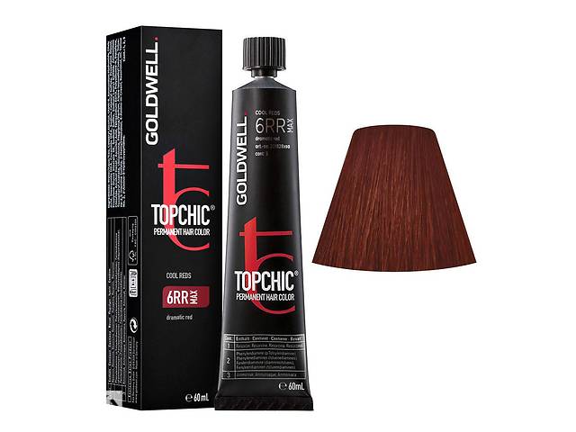 Стойкая профессиональная краска для волос Goldwell Topchic Hair Color Coloration 6RR MAX - Dramatic Red 60 (402160900...