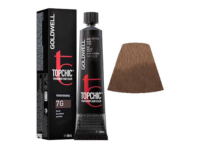 Стойкая профессиональная краска для волос Goldwell Topchic Hair Color Coloration 7G - Hazel 60 мл (4021609000693)