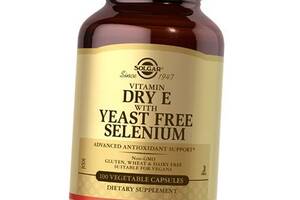 Сухой Витамин Е с Селеном без дрожжей Vitamin Dry E with Yeast-Free Selenium Solgar 100вегкапс (36313186)
