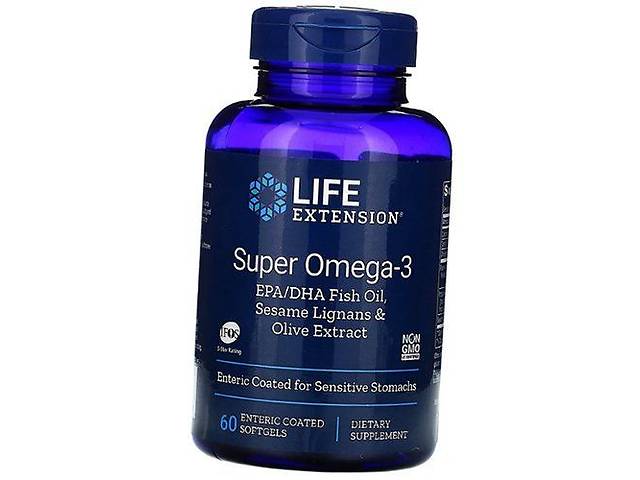 Super Omega-3 Enteric Coated Life Extension 60гелкапс (67346004)