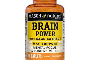 Сила мозга с Экстрактом Шалфея Brain power with sage extract Mason Natural 60 каплет