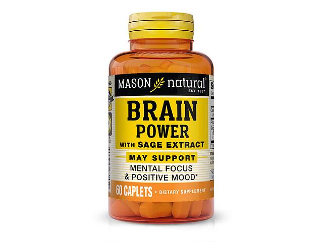 Сила мозга с Экстрактом Шалфея Brain power with sage extract Mason Natural 60 каплет