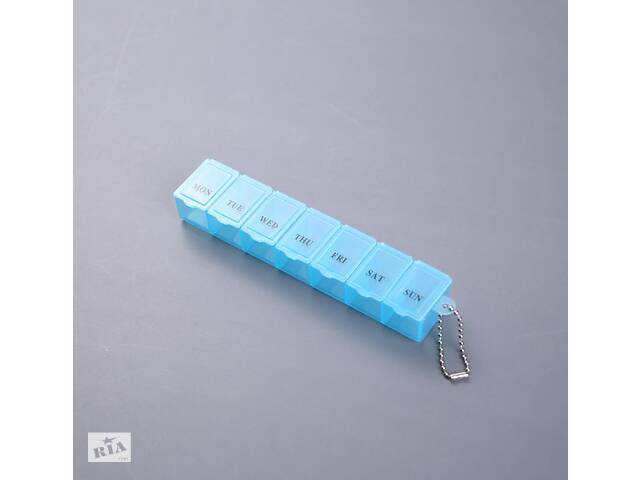 Таблетница пластиковая 8329 2.3х3.3х15 см голубая