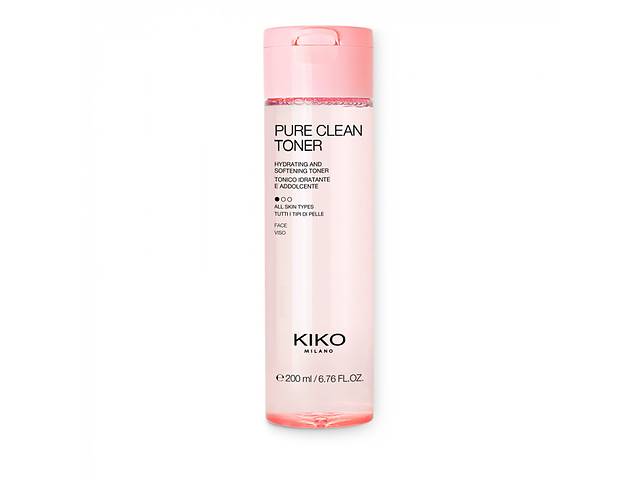 Тоник для лица увлажняющий и успокаивающий KIKO MILANO Pure Clean Toner 200 мл