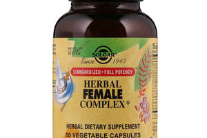 Травяной Комплекс для Женщин, Herbal Female Complex, Solgar, 50 вегетарианских капсул