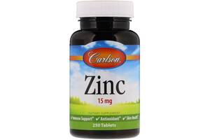 Цинк Zinc Carlson Labs 15 мг 250 таб.