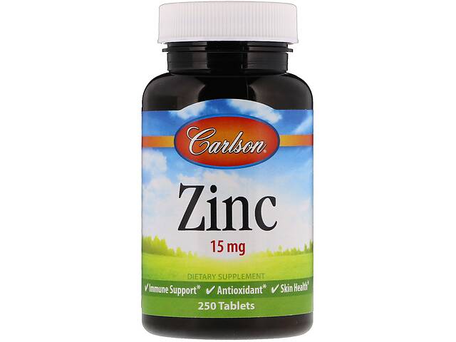 Цинк Zinc Carlson Labs 15 мг 250 таб.