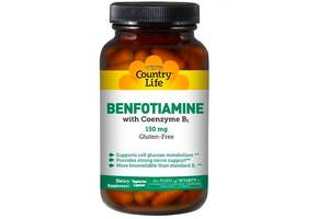 Тиамин Country Life Benfotiamine with Coenzyme B1 150 mg 60 Veg Caps