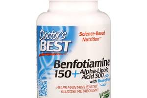Тиамин Doctor's Best Benfotiamine 150 + Alpha-Lipoic Acid 300 60 Veg Caps
