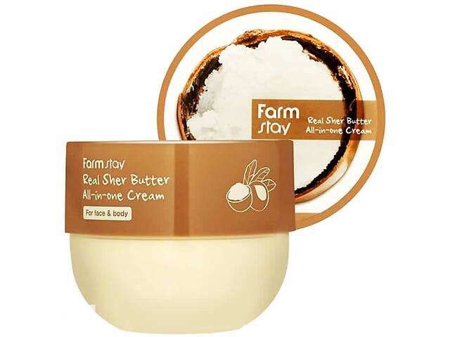 Увлажняющий крем для лица и тела для всей семьи с маслом ши Farmstay Real Shea Butter All-In-One Cream 300 мл (880948...